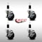 Service Caster 3.5'' SS Soft Rubber Swivel 1-3/8'' Expanding Stem Caster Set with Brake, 4PK SCC-SSEX20S3514-SRS-TLB-138-4 - alternate 3
